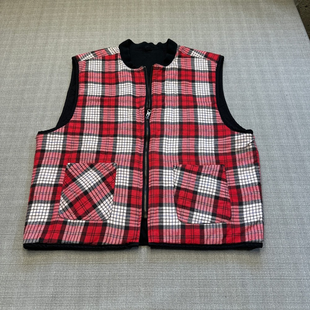 Marlboro Country Store Reversible Vest Mens‎ Large Quilted Flannel Hunting